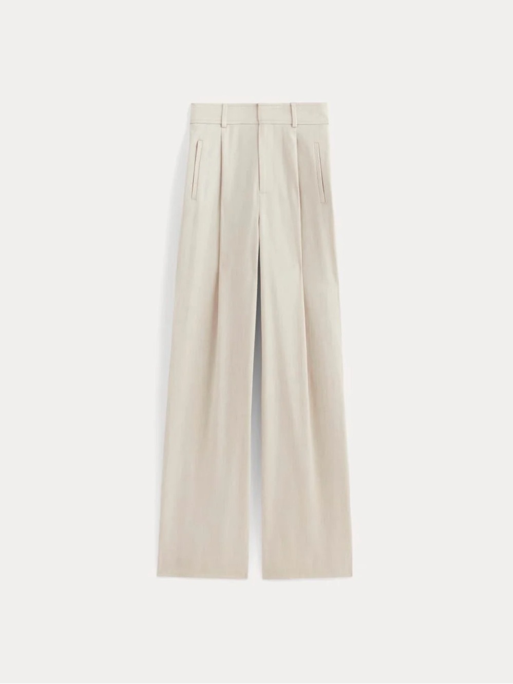 Everlane Wide-Leg Cream Trousers - Classic High-Rise Pant
